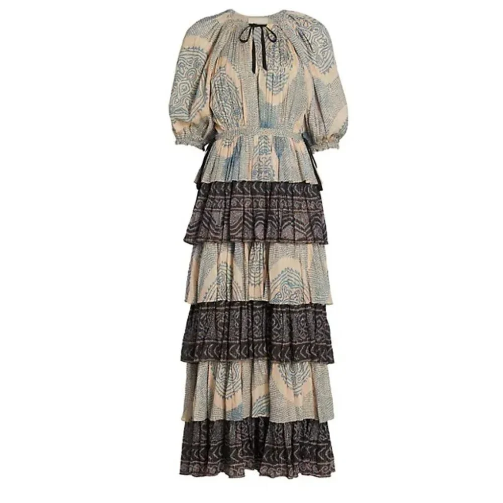 Ulla Johnson Emi Printed Tiered Maxi Dress - Picture 4 of 4